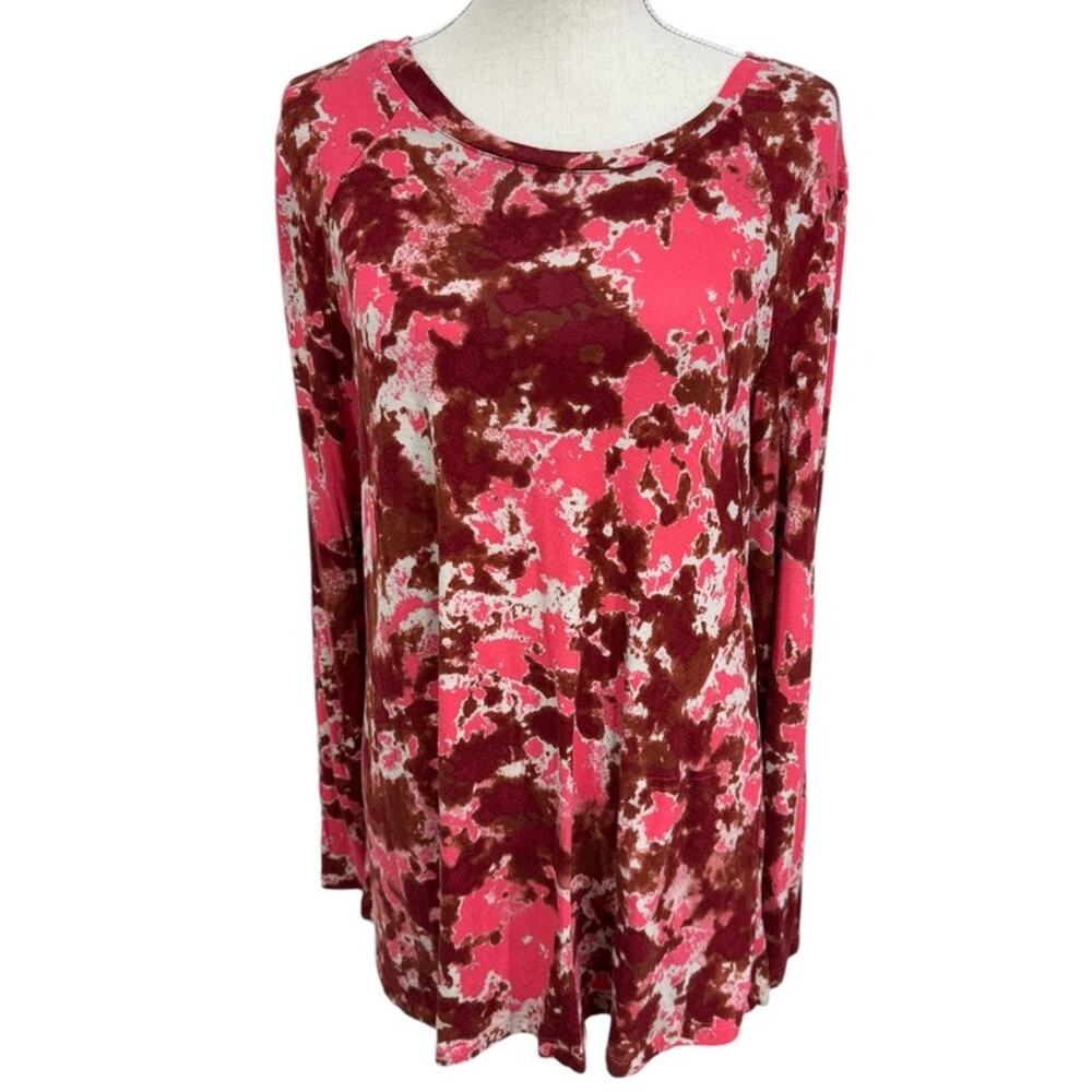 "LOGO"!! Tie‎ Dye,Long sleeve shirt W/Pockets,  Artsy, Soft, Comfy,Gypsy,Size M